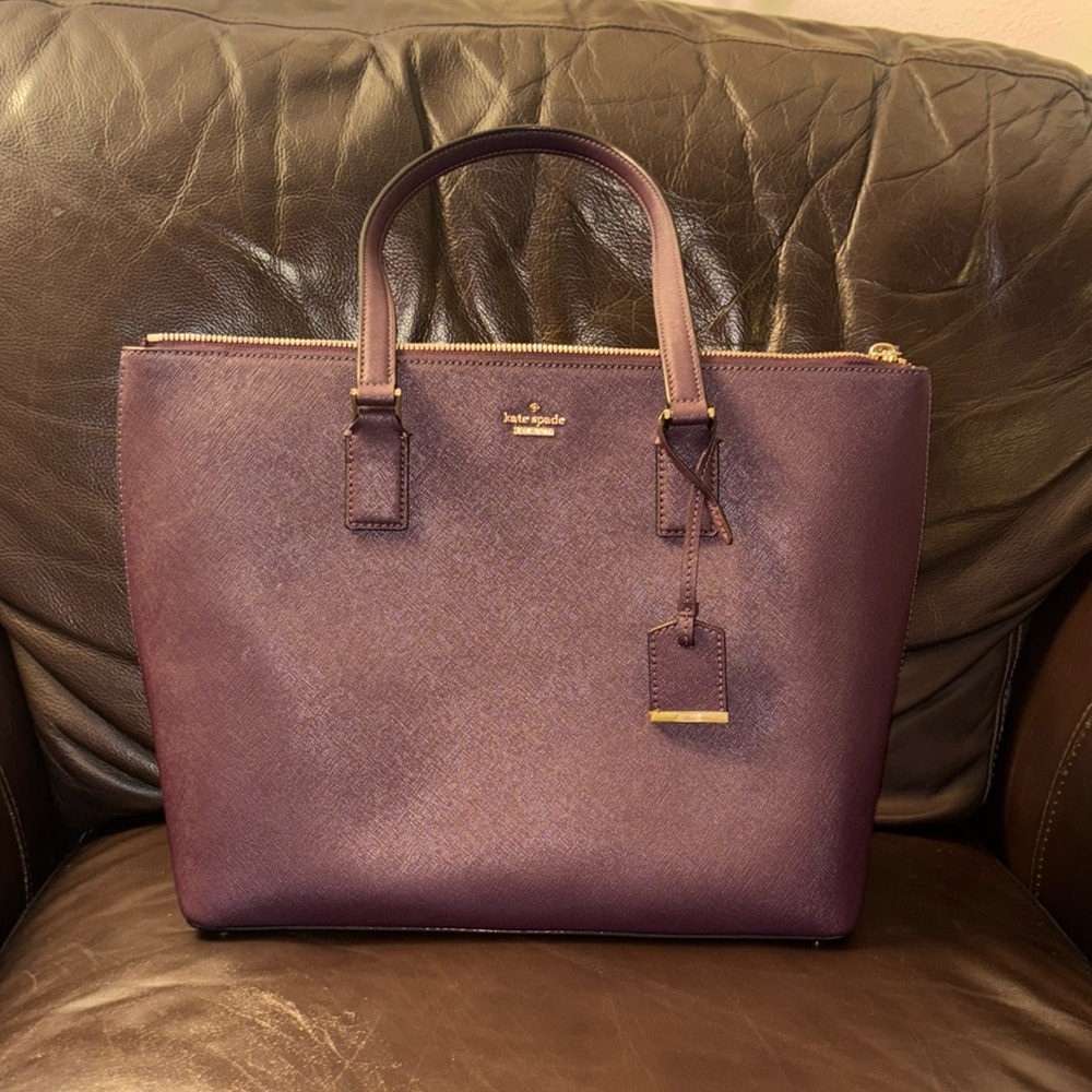 Kate spade large satchel plum